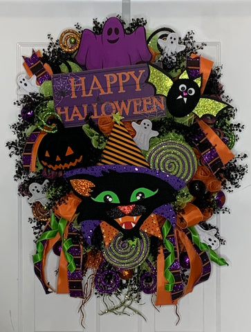 Black cat wreath